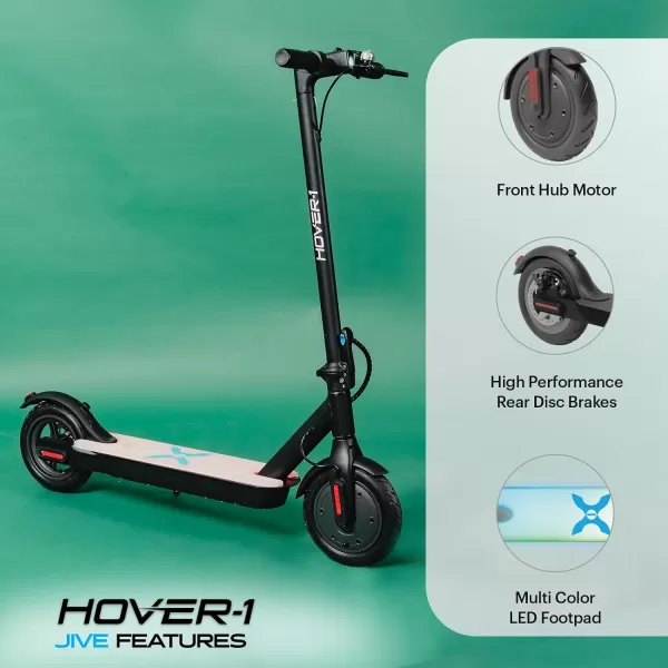 Hover-1 Jive Electric Scooter 16 MPH, 8 Mile Range, 5HR Charge, LCD Display, 8.5 Inch High Grip Tires, 264 LB Max Weight, Cert Tested, for Kids, Teens, Adults