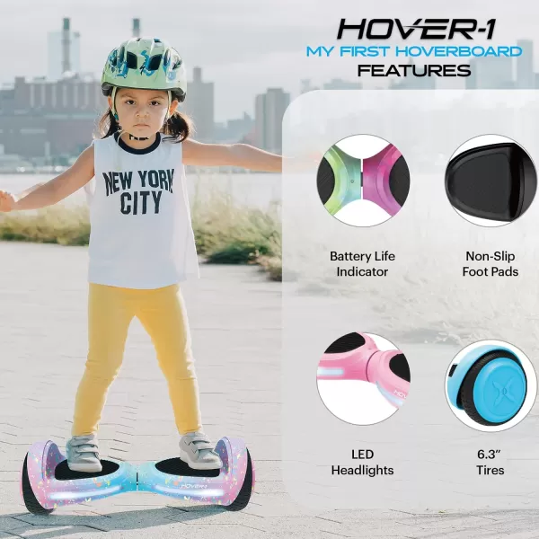 Hover-1 My First Hoverboard Electric Self-Balancing Hoverboard for Kids with 5 mph Max Speed, Dual 150W Motors, 6.3” Tires, 3 Miles Max Range, and LED Headlights