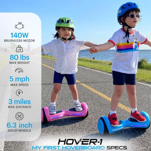 Hover-1 My First Hoverboard Electric Self-Balancing Hoverboard for Kids with 5 mph Max Speed, Dual 150W Motors, 6.3” Tires, 3 Miles Max Range, and LED Headlights