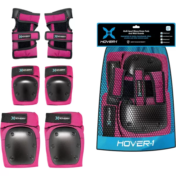 Hover-1 Protective Elbow Pads, Knee Pads, Wrist Guards, Padded Shorts, Tank Top, T-Shirt - Hard PP Shells for Impact Resistance &amp; EVA Foam Protective Padding for Skating, Hoverboards, E-Scooters