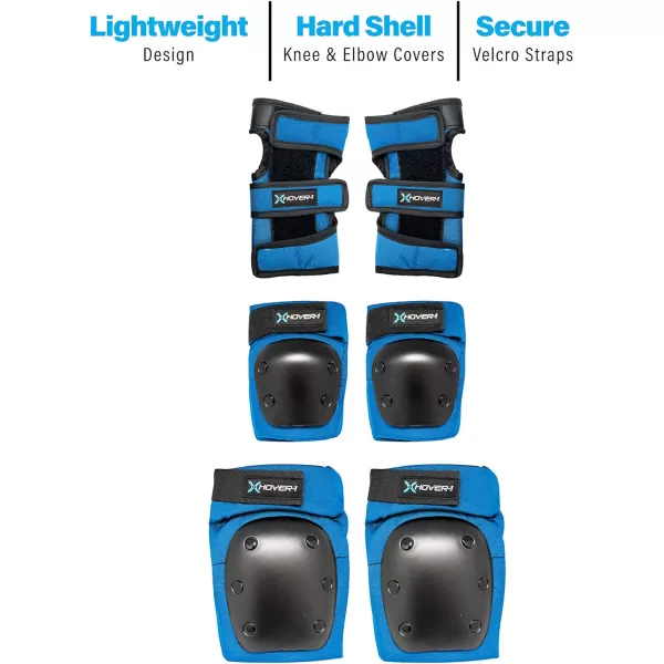 Hover-1 Protective Elbow Pads, Knee Pads, Wrist Guards, Padded Shorts, Tank Top, T-Shirt - Hard PP Shells for Impact Resistance &amp; EVA Foam Protective Padding for Skating, Hoverboards, E-Scooters