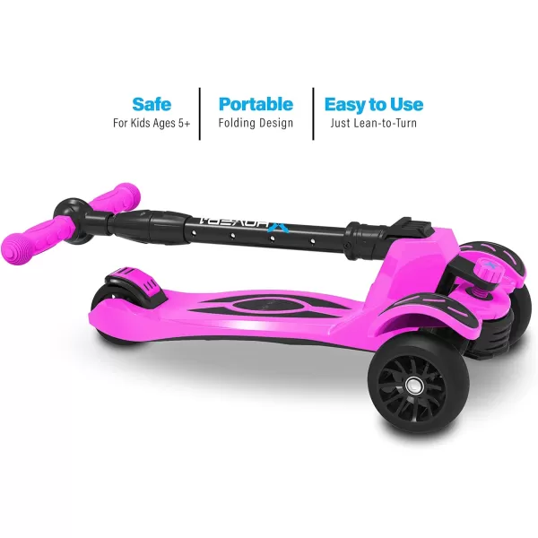 Hover-1 Vivid Folding Kick Scooter for Kids  | Features Lean-to-Turn Axle, Solid PU Tires &amp; Slim-Design, 110 LB Max Load Capacity, Safe