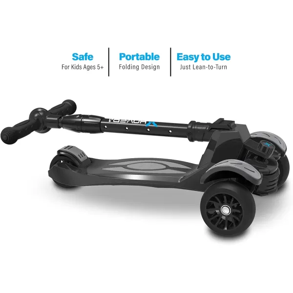 Hover-1 Vivid Folding Kick Scooter for Kids  | Features Lean-to-Turn Axle, Solid PU Tires &amp; Slim-Design, 110 LB Max Load Capacity, Safe