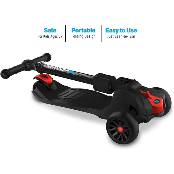 Hover-1 Ziggy Folding Kick Scooter for Kids  | Features Lean-to-Turn Axle, Solid PU Tires &amp; Slim-Design, 110 LB Max Load Capacity, Safe