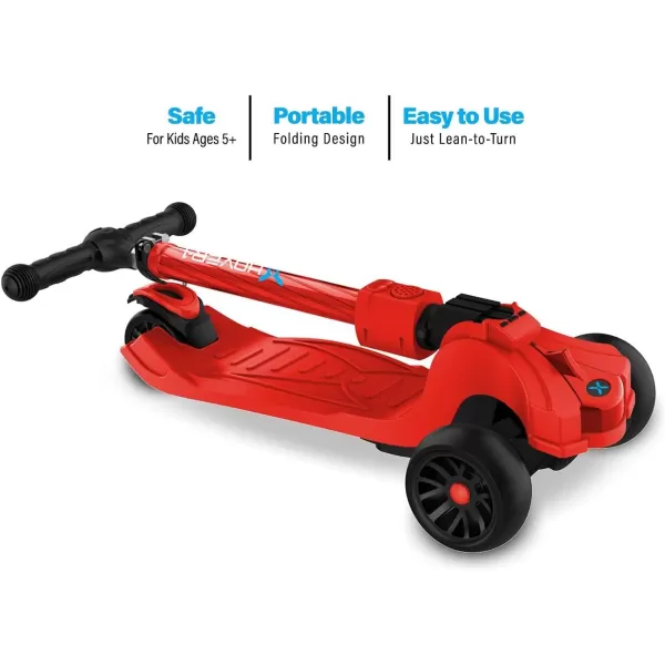 Hover-1 Ziggy Folding Kick Scooter for Kids  | Features Lean-to-Turn Axle, Solid PU Tires &amp; Slim-Design, 110 LB Max Load Capacity, Safe