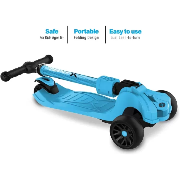 Hover-1 Ziggy Folding Kick Scooter for Kids  | Features Lean-to-Turn Axle, Solid PU Tires &amp; Slim-Design, 110 LB Max Load Capacity, Safe