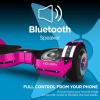 imageHover1 Chrome Electric Hoverboard  6MPH Top Speed 6 Mile Range 45HR FullCharge BuiltIn Bluetooth Speaker Rider Modes Beginner to ExpertPink