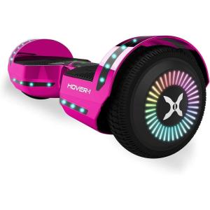 imageHover1 Chrome Electric Hoverboard  6MPH Top Speed 6 Mile Range 45HR FullCharge BuiltIn Bluetooth Speaker Rider Modes Beginner to ExpertPink