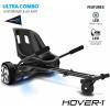 imageHover1 Ultra Electric Hoverboard Go Kart Combo  7MPH Top Speed 4HR Full Charge HandOperated Rear Wheel Control Adjustable Frame Easy Installation Self Balancing Hoverboard with Seat Attachment