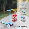 imageHover1 Chroma Folding Kick Scooter for Kids with Multicolor Wheel Lights 3 Front Wheels Rear Foot Brake and 110 LB Weight CapacityBlue