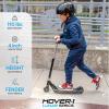 imageHover1 Lunar Kids Folding Kick Scooter with ColorChanging LED Light Up Wheels Foot Brake Adjustable Height Handle and Light Weight DesignBlack