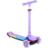 imageHover1 Chroma Folding Kick Scooter for Kids with Multicolor Wheel Lights 3 Front Wheels Rear Foot Brake and 110 LB Weight CapacityPurple