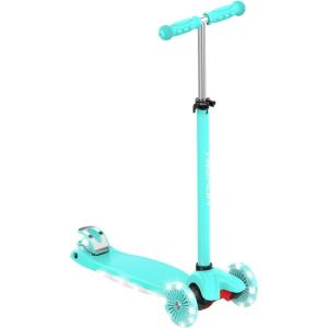 imageHover1 Scout Folding Kick Scooter for Kids with Multicolor Wheel Lights 48 Front Wheels Rear Foot Brake and 110 LB Weight CapacityMint