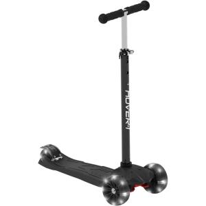 imageHover1 Solaris Kick Scooter with Multicolor Wheel Lights 45 Front Wheels Rear Foot Brake and 110 Pound Weight CapacityBlack