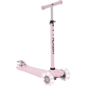 imageHover1 Solaris Kick Scooter with Multicolor Wheel Lights 45 Front Wheels Rear Foot Brake and 110 Pound Weight CapacityPink