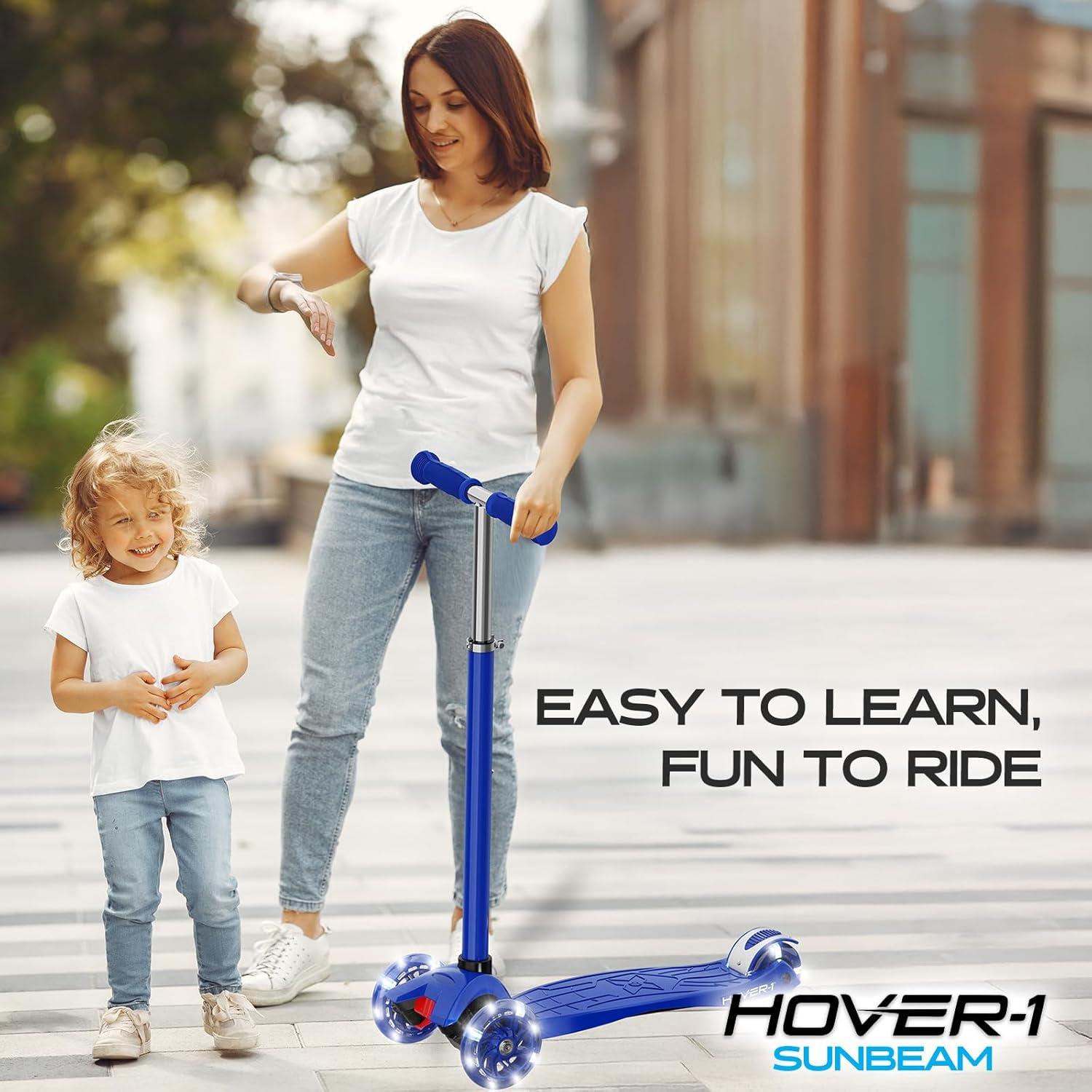 imageHover1 Sunbeam Kick Scooter with Multicolor Wheel Lights 45 Front Wheels Rear Foot Brake and 110 Pound Weight CapacityBlue