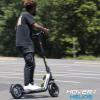 imageHover1 Helios Electric Folding Scooter 18 MPH Top Speed 24 Mile Range 500 Watts Max Power 10 Pneumatic Tires Rear Disc Brakes and Dual Front SuspensionBlue