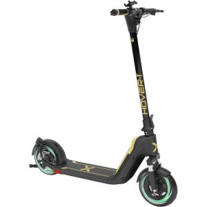 imageHover1 Helios Electric Folding Scooter 18 MPH Top Speed 24 Mile Range 500 Watts Max Power 10 Pneumatic Tires Rear Disc Brakes and Dual Front SuspensionYellow