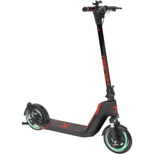 imageHover1 Helios Electric Folding Scooter 18 MPH Top Speed 24 Mile Range 500 Watts Max Power 10 Pneumatic Tires Rear Disc Brakes and Dual Front SuspensionBlack
