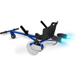 imageHover1 Falcon1 Buggy Attachment  Turbo LED Lights Compatible with All 65quot ampamp 8quot Hoverboards HandOperated Rear Wheel Control Adjustable Frame Easy InstallBlue