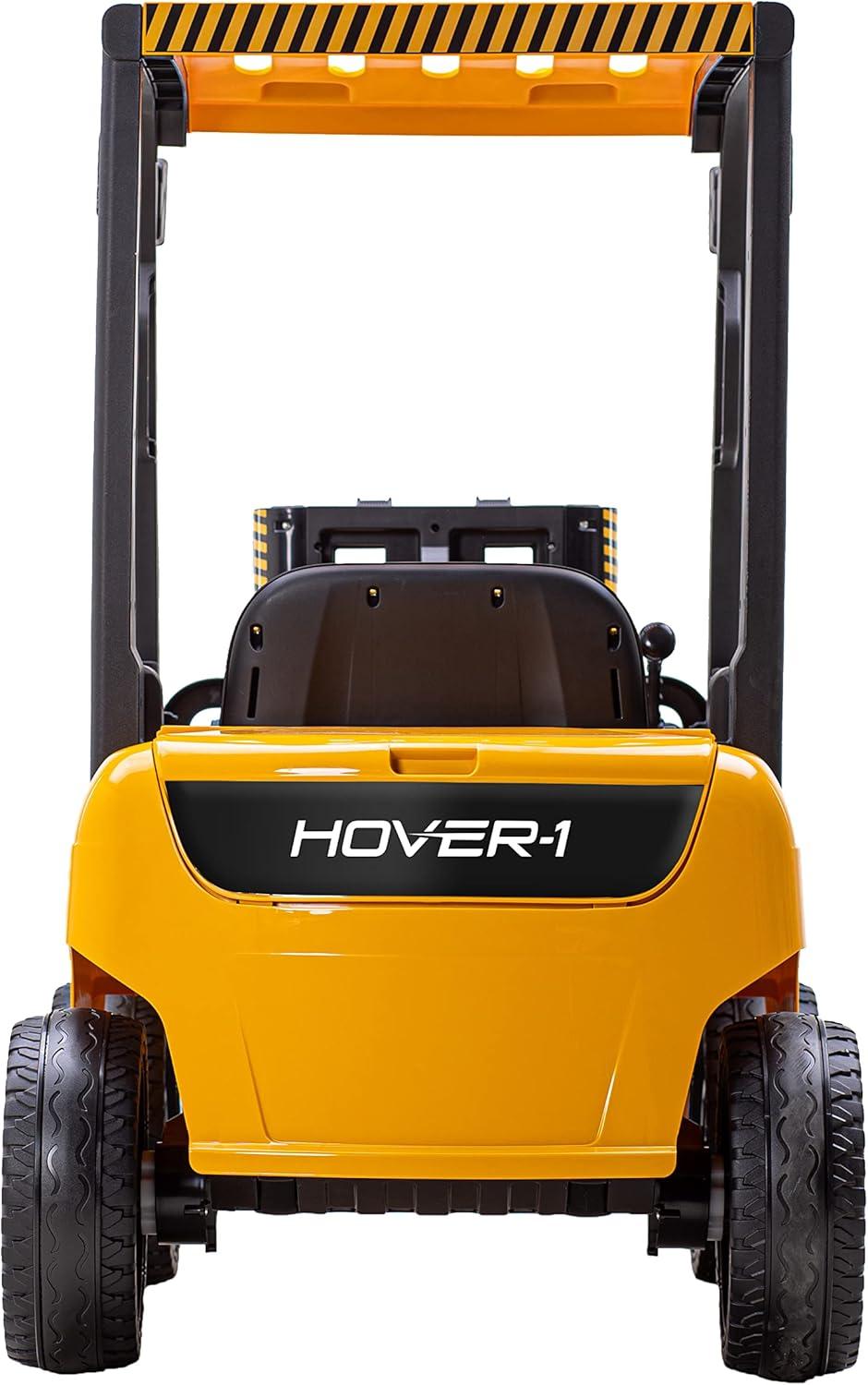 imageHover1 My First Forklift Electric Forklift with Ridein Controls Remote Control Liftable Fork Gears Storage Trunk and Pallet YellowBlack Large