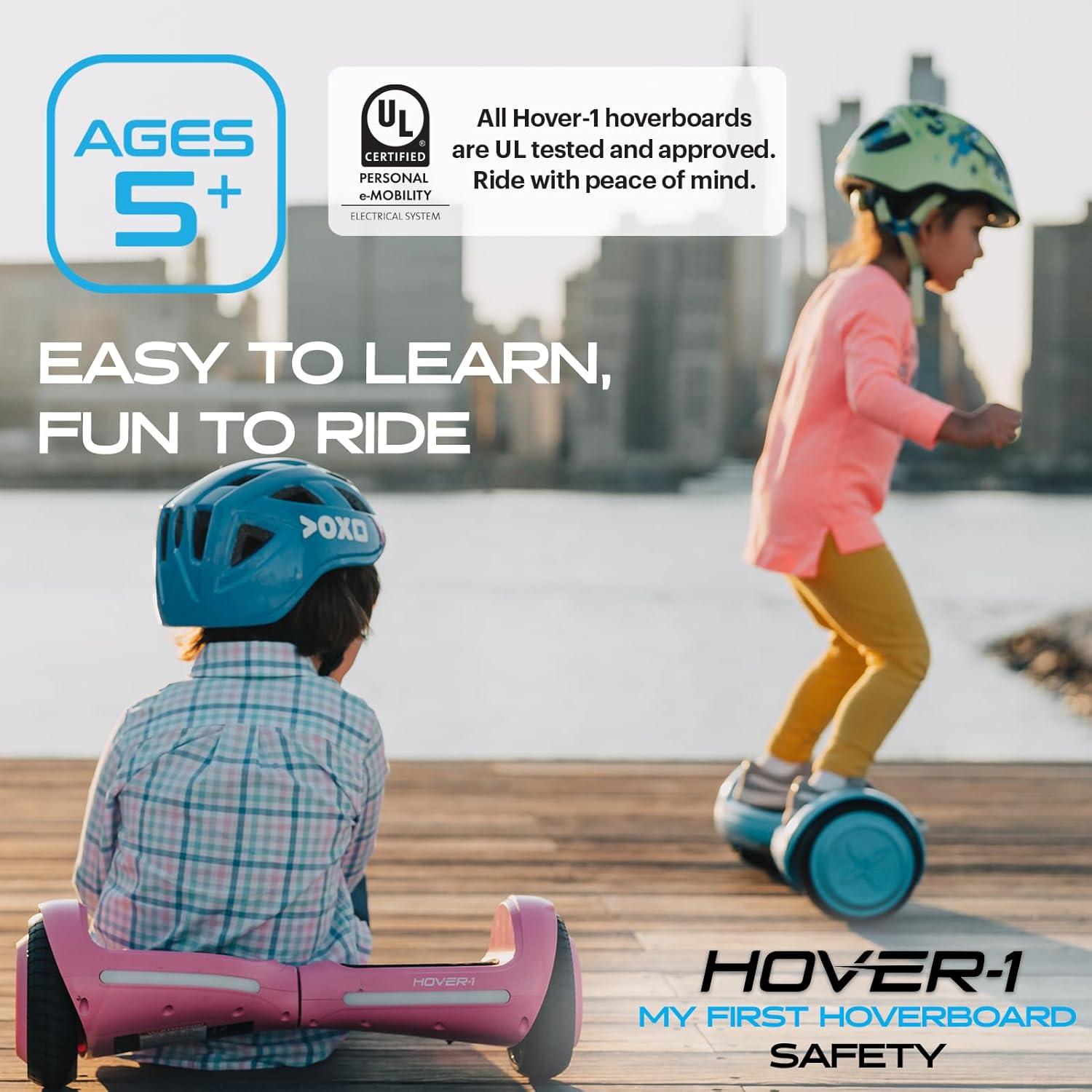imageHover1 My First Self Balancing Scooter for Kids with 5 mph Max Speed Dual 150W Motors 63 Tires 3 Miles Max Range and LED Headlights