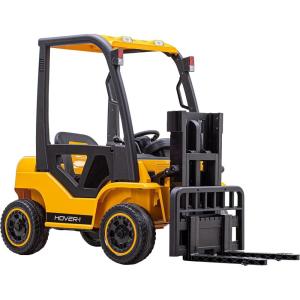 imageHover1 My First Forklift Electric Forklift with Ridein Controls Remote Control Liftable Fork Gears Storage Trunk and Pallet YellowBlack Large