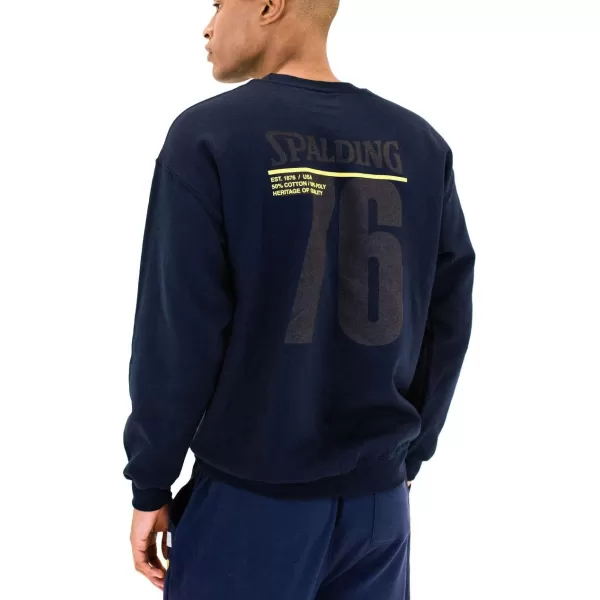 Spalding Brand Logo Crew Neck Cotton Fleece Sweatshirt