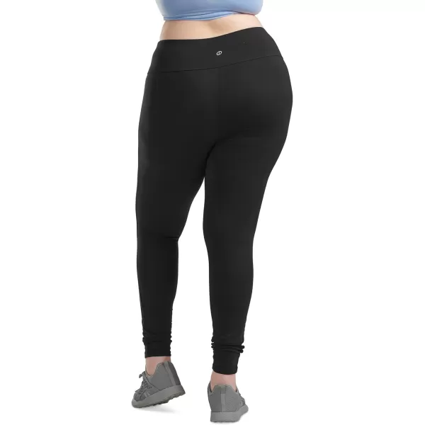 Spalding Women's Active Leggings - 2 Pack High Waisted Performance Stretch Yoga Workout Gym Leggings: Non See Through 