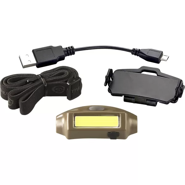 Streamlight 61700 Bandit 180-Lumen Rechargeable LED Headlamp with USB Cord, Hat Clip &amp; Elastic Headstrap, White LED, Yellow