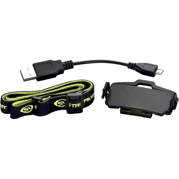 Streamlight 61700 Bandit 180-Lumen Rechargeable LED Headlamp with USB Cord, Hat Clip &amp; Elastic Headstrap, White LED, Yellow