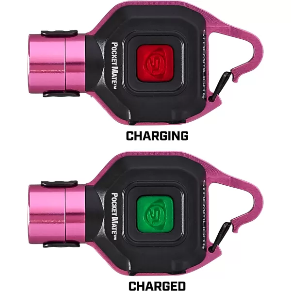 Streamlight 73303 Pocket Mate 325-Lumen Pocket Keychain/Clip-on USB Rechargeable Flashlight, Pink