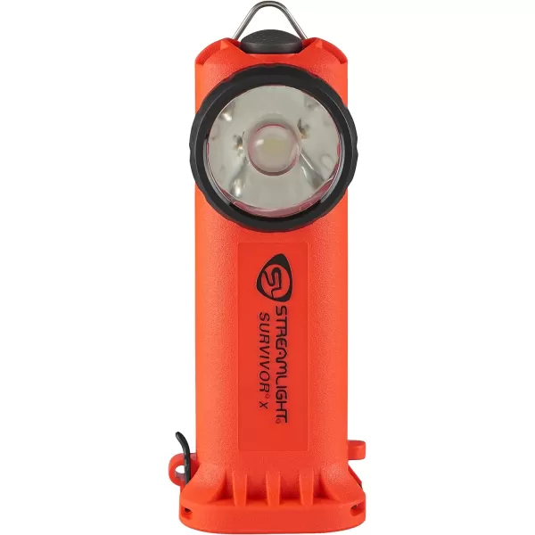 Streamlight 90950 Survivor X 250-Lumen Right-Angle Firefighter's Flashlight with Three  "AA Alkaline Batteries, Orange