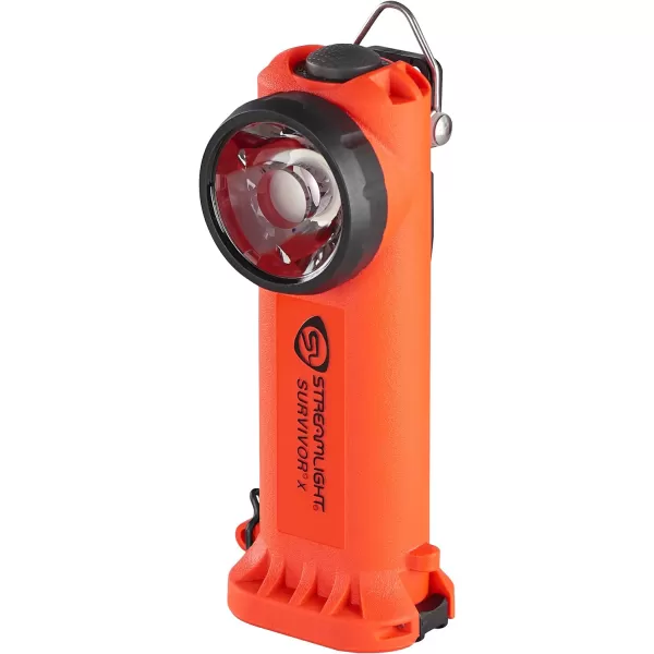 Streamlight 90950 Survivor X 250-Lumen Right-Angle Firefighter's Flashlight with Three  "AA Alkaline Batteries, Orange