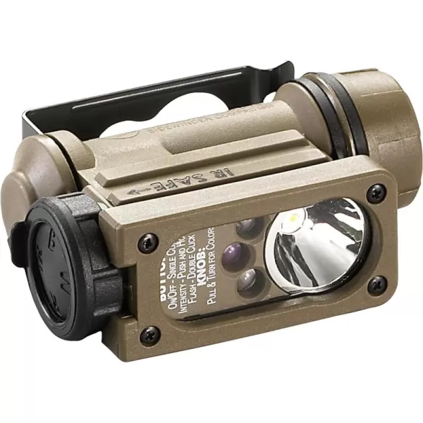 Streamlight 14533 Sidewinder Compact II Aviation Model 47-Lumen Flashlight with NVG Mount, White, Green, Blue and IR LEDs, Coyote