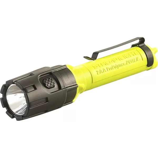 Streamlight 67751 Dualie 2AA 175-Lumen Dual Beam Flashlight w/Pocket Clip and Magnetic Base, Box, Yellow