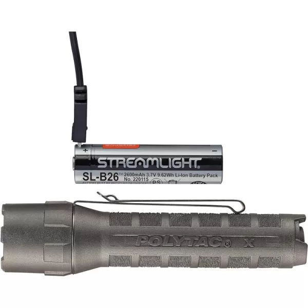 Streamlight 88615 PolyTac X USB 600-Lumen Multi-Fuel Professional Tactical Flashlight, Box, Coyote