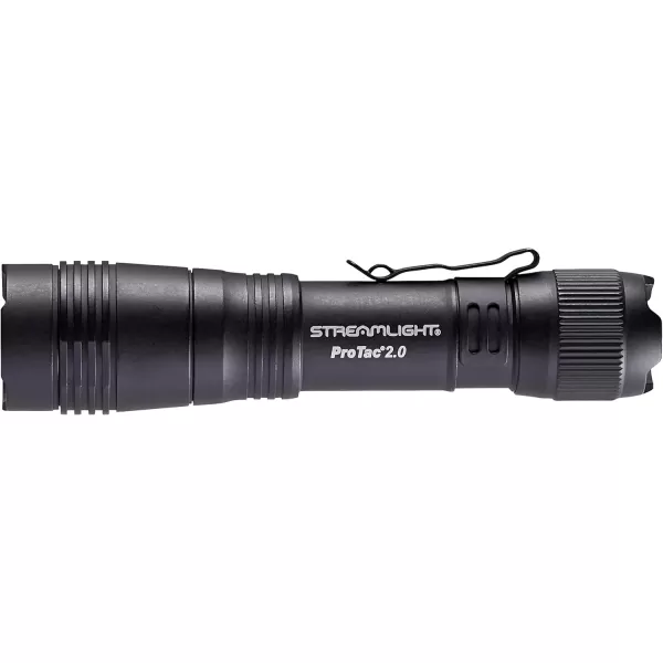 Streamlight 89000 ProTac 2.0 2000-Lumen Rechargeable Tactical Flashlight with USB C Cable, and Holster, Box, Black