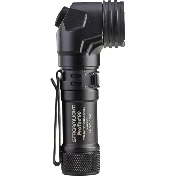 Streamlight 88087 ProTac 90 Right-Angle Light with CR123A Lithium Battery and AA Alkaline Battery - Clam