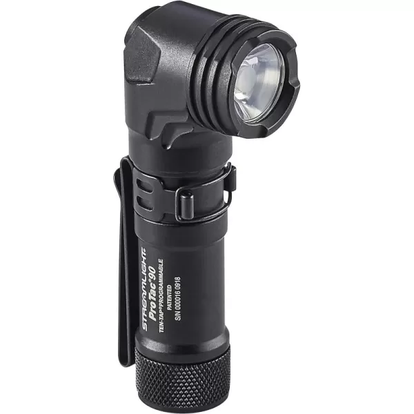 Streamlight 88087 ProTac 90 Right-Angle Light with CR123A Lithium Battery and AA Alkaline Battery - Clam