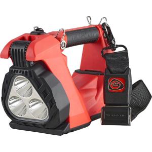imageStreamlight 44371 Vulcan Clutch 1700Lumen Rechargeable MultiFunction Lantern with 120V100V AC12V DC Includes Heavy Duty Shoulder Strap YellowOrange