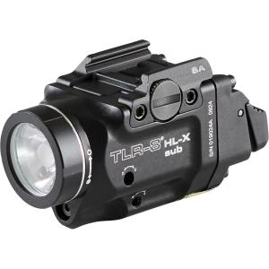 imageStreamlight 69469 TLR8 HLX sub USB 1000Lumen Weapon RailMounted Rechargeable Tactical Flashlight with Integrated Red Aiming Laser for Springfield Armory Hellcat Only Black