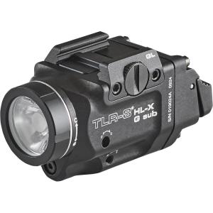 imageStreamlight 69476 TLR8 HLX G sub USB 1000Lumen Weapon RailMounted Rechargeable Tactical Flashlight with Integrated Green Aiming Laser for Glock 43X48 MOS and 43X48 Rail Only Black
