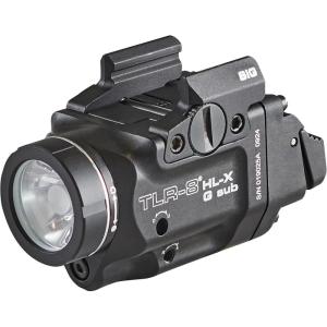 imageStreamlight 69477 TLR8 HLX G sub USB 1000Lumen Weapon RailMounted Rechargeable Tactical Flashlight with Integrated Green Aiming Laser for Sig Sauer P365 XL Rail Only Black
