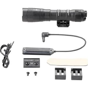 imageStreamlight 89009 ProTac 20 2000Lumen Rail Mount High Lumen Tactical Rechargeable Long WeaponMounted Flashlight with Straight Pressure Switch SLB50 Battery Pack and USBC Cord Black
