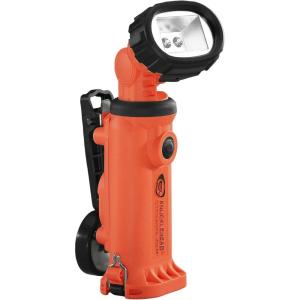 imageStreamlight 90657 Knucklehead Articulating Head Rechargeable LED Work Light with Clip 120Volt AC12Volt DC Steady Charger Orange  200 Lumens
