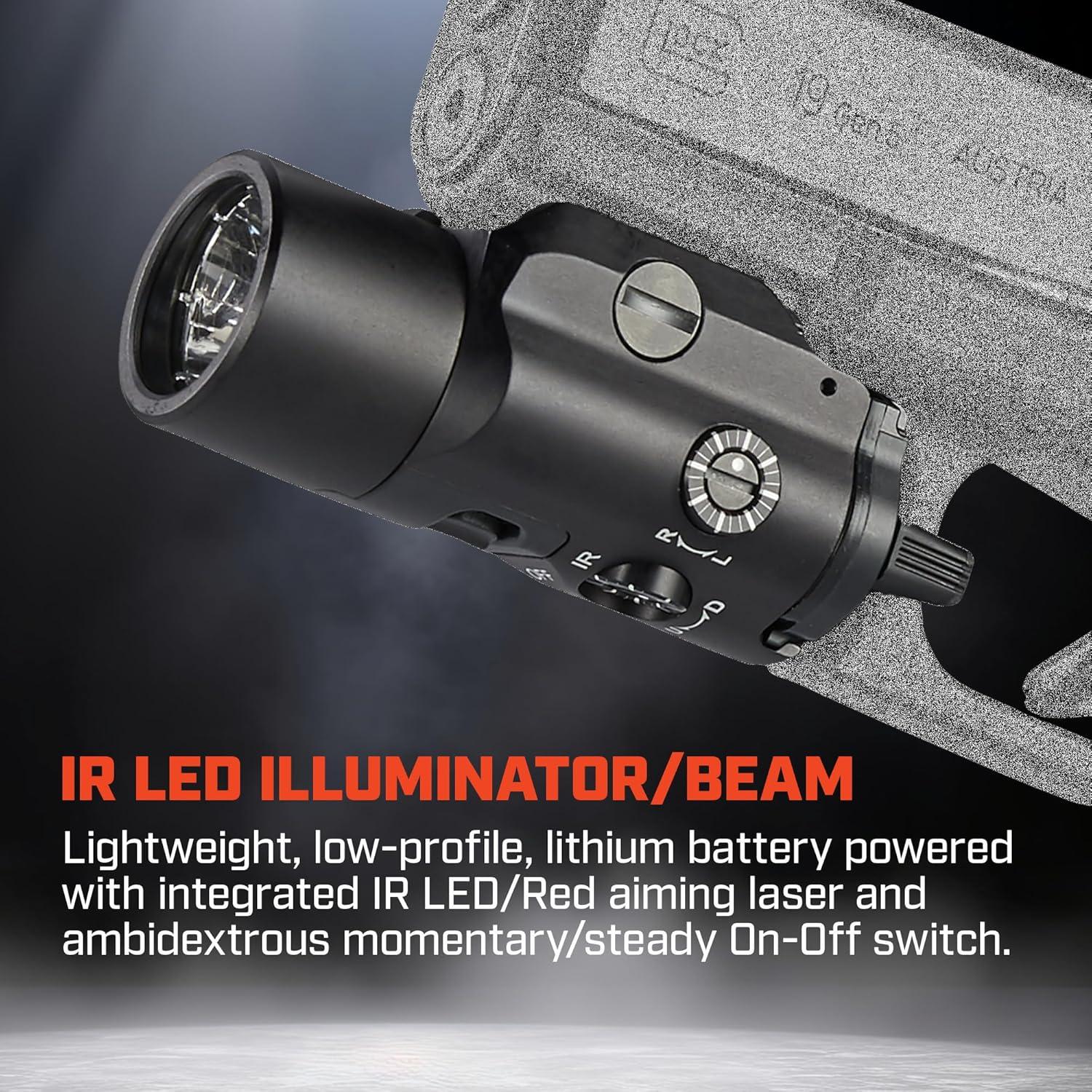 imageStreamlight 69192 TLRVIR II Visible LEDIR IlluminatorIR Beam with Rail Locating Keys Black