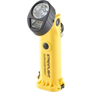 imageStreamlight 91826 Survivor Pivot 325Lumen Right Angle Articulating Dual Beam Flashlight with Alkaline Batteries Magnet and Clip Yellow