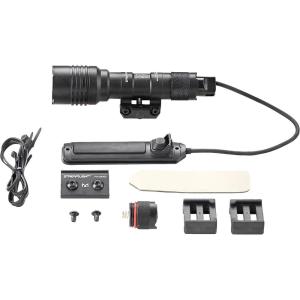 imageStreamlight 88058 ProTac Rail Mount 1 350Lumen MultiFuel Weapon Light with CR123A Batteries and Remote Pressure Switch Tail Switch Clips Black Box