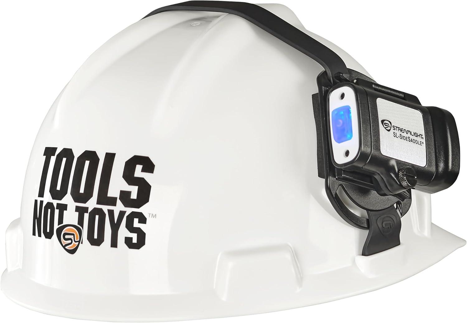 imageStreamlight 61620 SLSidesaddle 250Lumen HandsFree Universal Hard Hat Helmet and Headgear LED Light with Mount Kit and 3 x AAA Alkaline Batteries Black